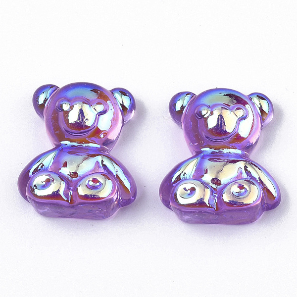 

PandaHall Electroplate Transparent Resin Cabochons, Bear, Mixed Color, 21x18x9mm Resin Bear Multicolor