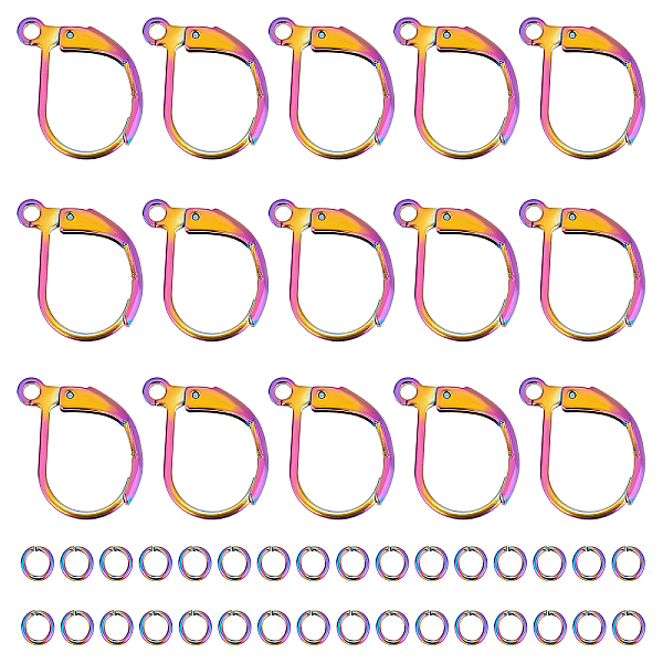 

PandaHall UNICRAFTALE DIY Earring Making Kit Including 50pcs Rainbow 304 Stainless Steel Leverback Earring Hooks 50pcs 4mm Open Jump Rings...