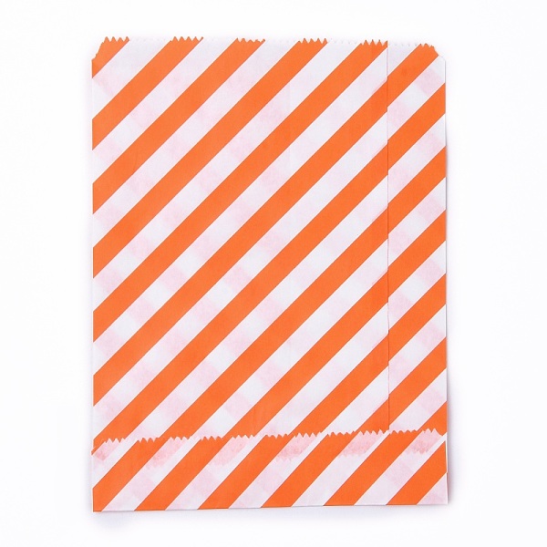 

PandaHall Kraft Paper Bags, No Handles, Food Storage Bags, Stripe Pattern, Orange, 18x13cm Paper Stripe Orange
