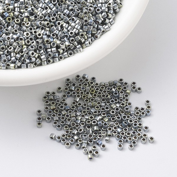 

PandaHall MIYUKI Delica Beads, Cylinder, Japanese Seed Beads, 11/0, (DB0545) Silver Blue Gold Iris(Palladium Plated AB), 1.3x1.6mm, Hole...