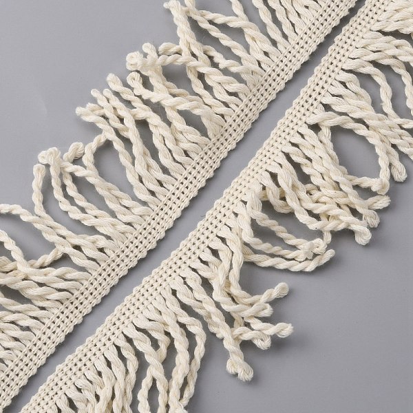 

PandaHall Cotton Tassel Ribbon, Garment Accessories, Floral White, 2-1/2 inch(62mm) Cotton None