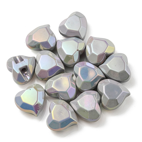 

PandaHall UV Plating Rainbow Iridescent Acrylic Beads, Heart, Light Grey, 22x23x13mm, Hole: 3.5mm Acrylic Heart
