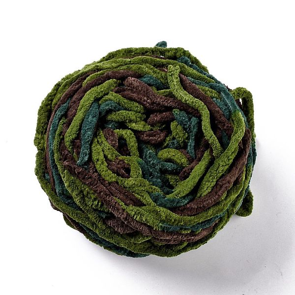 

PandaHall Soft Crocheting Yarn, Thick Knitting Yarn for Scarf, Bag, Cushion Making, Colorful, 7~8mm, 65.62 yard(60m)/roll Polyester
