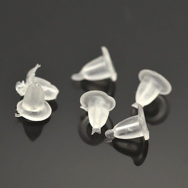 

PandaHall Plastic Ear Nuts, Clear, 4x4mm, Hole: 0.5mm, about 10000pcs/bag Plastic