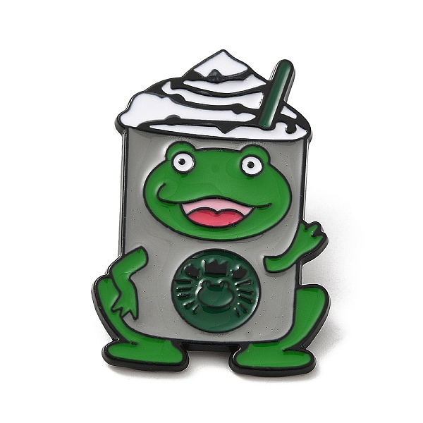 

PandaHall Frog Enamel Pin, Black Alloy Brooch for Backpack Clothes, Drink, 36.5x24.5x1mm Alloy+Enamel Drink Gray