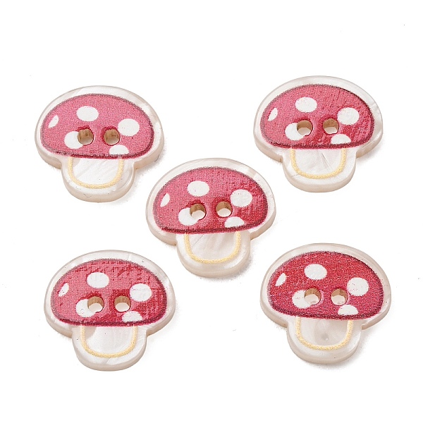 2穴プリント不透明樹脂ボタン