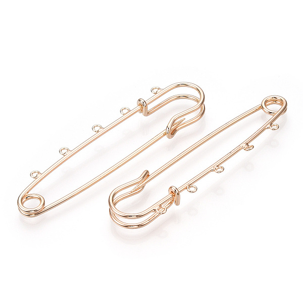 

PandaHall Brass Brooch Findings, Kilt Pins, Nickel Free, Real 18K Gold Plated, 69x18x5.5mm, Hole: 1.5mm, pin: 1.5mm Brass