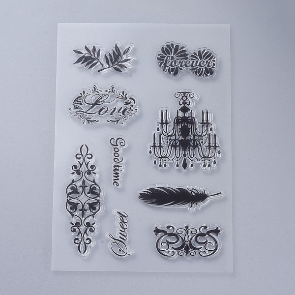 

PandaHall Silicone Stamps, for DIY Scrapbooking, Photo Album Decorative, Cards Making, Stamp Sheets, Feather Pattern, 160x110x3mm Silicone...
