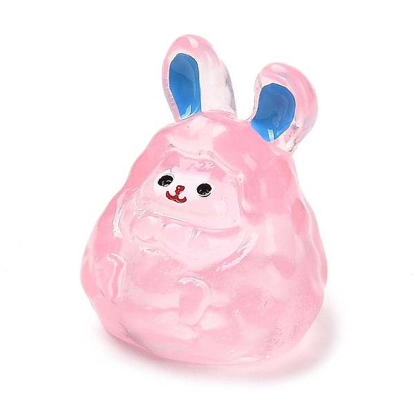 

PandaHall Luminous Resin Cute Little Rabbit Ornaments, Glow in the Dark, Micro Landscape Decoration, Pink, 25x22x19.5mm Resin Rabbit Pink