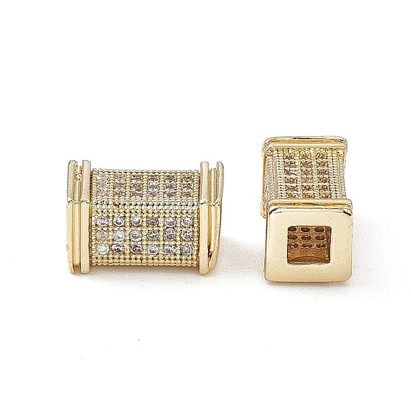 

PandaHall Brass Micro Pave Clear Cubic Zirconia Beads, Cuboid, Real 18K Gold Plated, 12x7x7mm, Hole: 3mm Brass+Cubic Zirconia Cuboid Clear