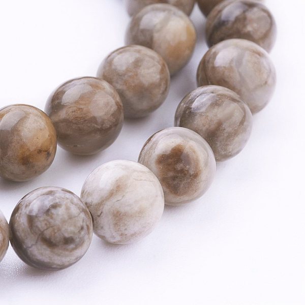 

PandaHall Natural Silver Leaf Jasper Beads Strands, Round, 8mm, Hole: 1mm, about 50pcs/strand, 15.7 inch(40cm) Silver Leaf Jasper Round