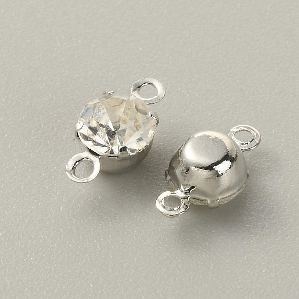 

PandaHall Brass Clear Cubic Zirconia Connector Charms, Diamond Link, Platinum, 9.5x5x4mm, Hole: 1mm Brass+Cubic Zirconia Diamond Clear