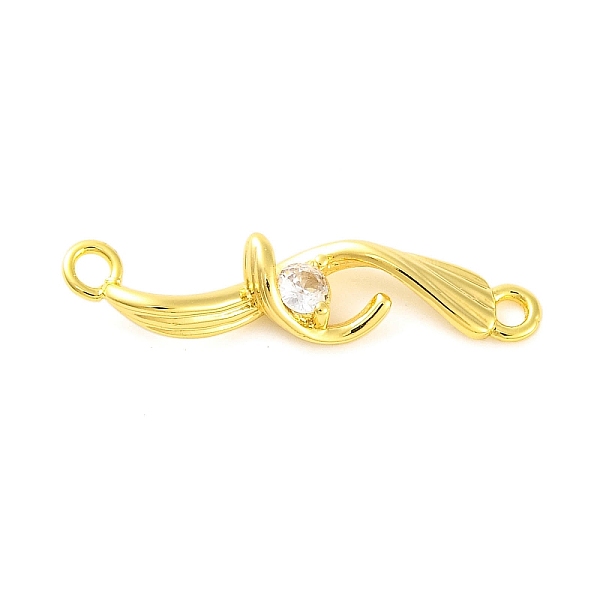 Verbindungsanhänger mit durchsichtigem Zirkonia-Pavé aus Messing