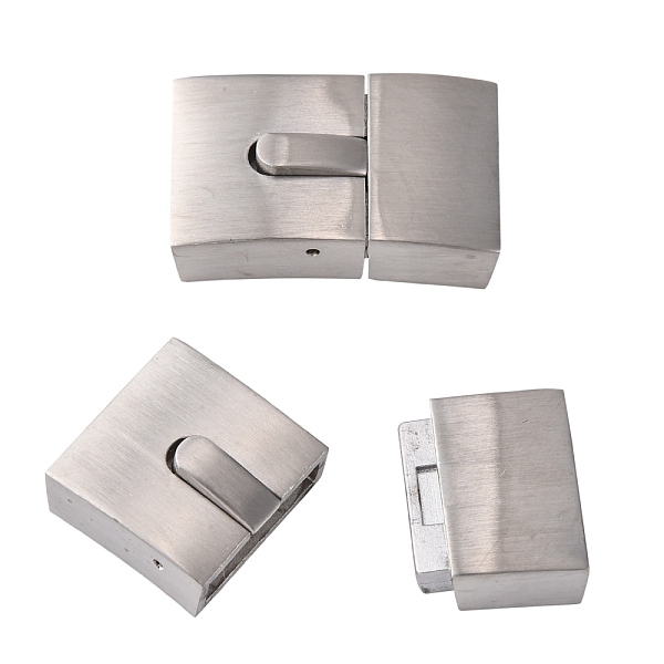 

PandaHall 304 Stainless Steel Bayonet Clasps, Rectangle, Stainless Steel Color, 29.5x18x8mm, Hole: 5x16mm 304 Stainless Steel