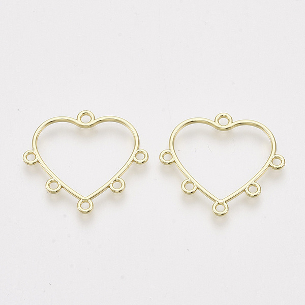 

PandaHall Alloy Chandelier Components Links, Heart, Light Gold, 24x26.5x1.5mm, Hole: 1.5mm Alloy Heart
