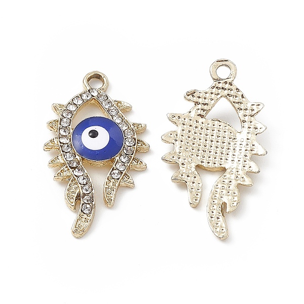 

PandaHall Alloy Crystal Rhinestone Pendants, with Enamel Evil Eye, Eye Charms, Light Gold, 29x16x3mm, Hole: 2mm Alloy Rhinestone+Enamel Eye..., Blue