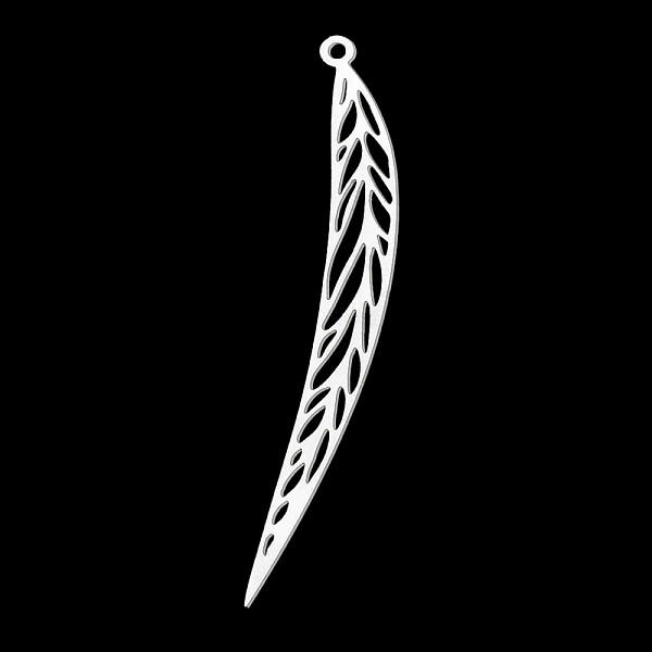 

PandaHall 201 Stainless Steel Pendants, Laser Cut, Leaf, Stainless Steel Color, 49.5x8x1mm, Hole: 1.4mm 201 Stainless Steel Leaf