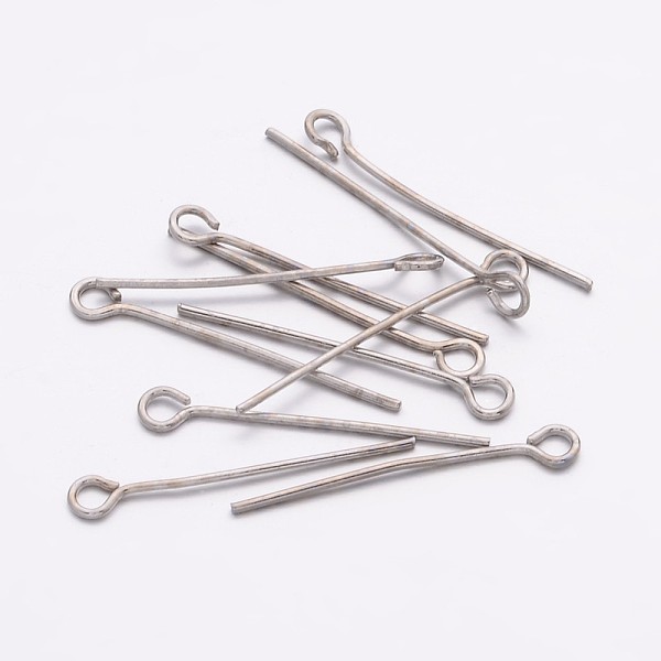 

PandaHall Iron Eye Pin, Cadmium Free & Nickel Free & Lead Free, Platinum, 16x0.7mm, Hole: 2mm, about 17000pcs/1000g Iron
