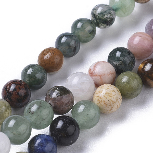 

PandaHall Natural Mixed Gemstone Beads Strands, Round, 6mm, Hole: 0.7mm, about 62pcs/strand, 15.35 inch(39cm) Mixed Stone Round