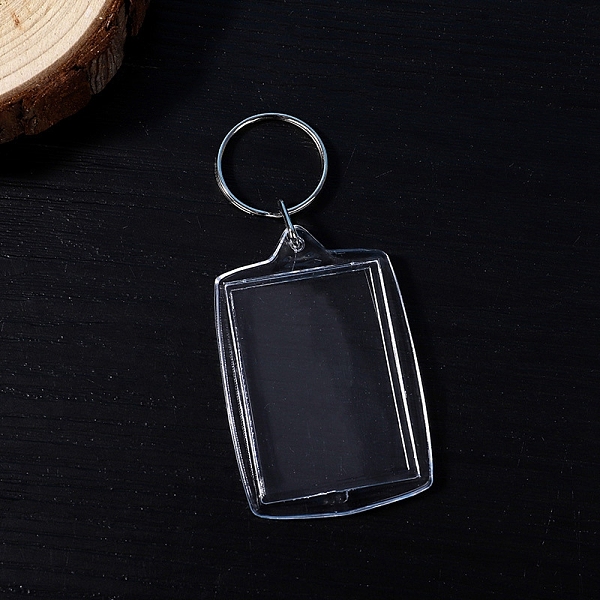 

PandaHall Acrylic Photo Frame Keychain, with Iron Split Key Rings, Rectangle, Clear, 5.5x4cm Acrylic Rectangle Clear