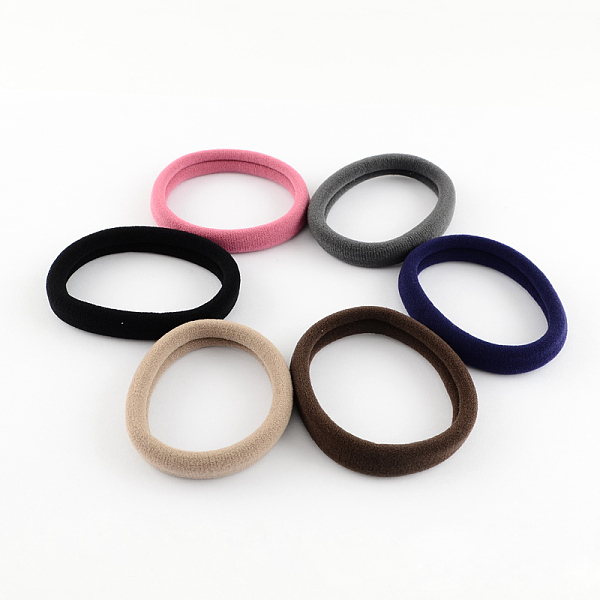

PandaHall Elastic Hair Ties, Ponytail Holder, Mixed Color, 40~45mm, 20pcs/box Elastic Fibre Multicolor