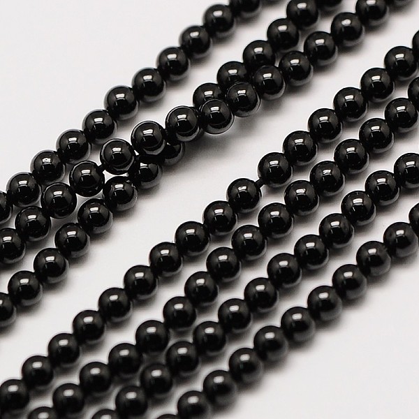

PandaHall Natural Black Spinel Round Bead Strands, 2mm, Hole: 0.8mm, about 184pcs/strand, 16 inch Spinel Round