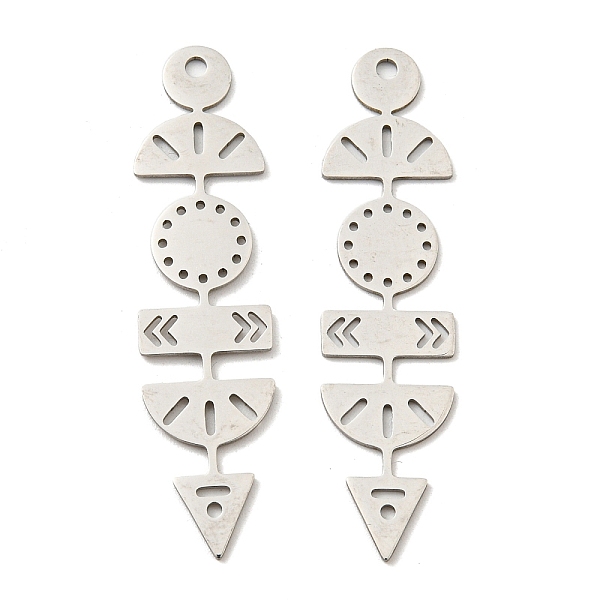

PandaHall 201 Stainless Steel Pendants, Geometric Bar Charm, Stainless Steel Color, 48x12x1mm, Hole: 1.8mm 201 Stainless Steel Others