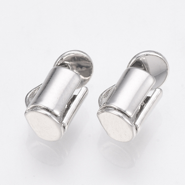 

PandaHall Brass Slide On End Clasp Tubes, Slider End Caps, Platinum, 6x6x4mm, Hole: 1x2mm, Inner Diameter: 3mm Brass