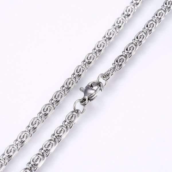 

PandaHall 304 Stainless Steel Lumachina Chain Necklaces, Stainless Steel Color, 19.68 inch(50cm), 3.5~4mm 304 Stainless Steel