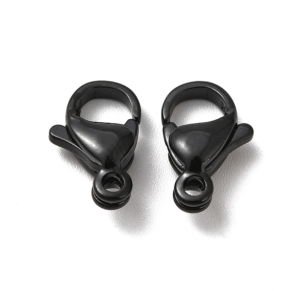 

PandaHall Spray Painted 304 Stainless Steel Lobster Claw Clasps, Black, 13x8x4mm, Hole: 1.6mm 304 Stainless Steel Black