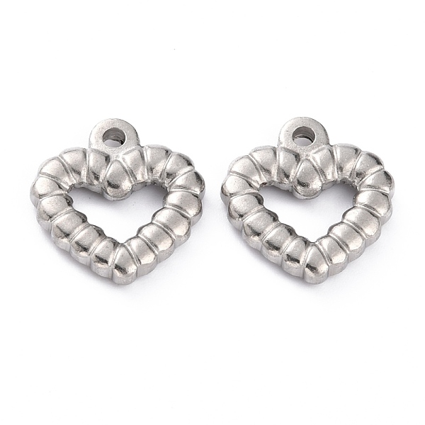 

PandaHall 304 Stainless Steel Pendants, Heart, Stainless Steel Color, 15x14x2mm, Hole: 1.4mm 304 Stainless Steel Heart