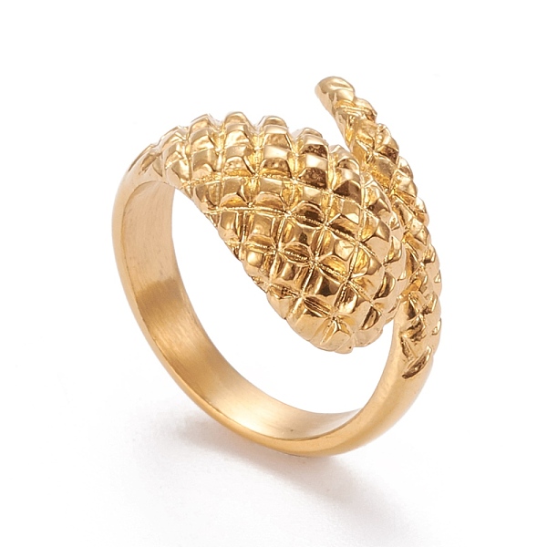 

PandaHall Ion Plating(IP) 304 Stainless Steel Cuff Rings, Open Rings, Textured, Golden, Size 6~9, Inner Diameter: 16.5~18.9mm 304 Stainless...
