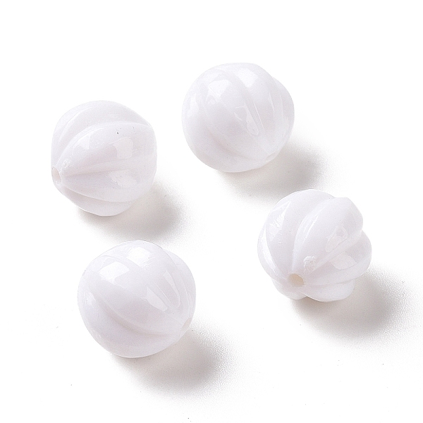

PandaHall Opaque Acrylic Beads, Pumpkin, White, 11.7mm, Hole: 1.8mm, about 590pcs/500g Acrylic Pumpkin White