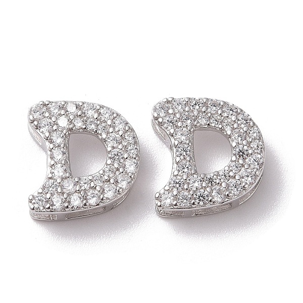 

PandaHall 925 Sterling Silver Micro Pave Cubic Zirconia Beads, Real Platinum Plated, Letter D, 9.5x9x3.5mm, Hole: 2.5x1.5mm Cubic Zirconia...