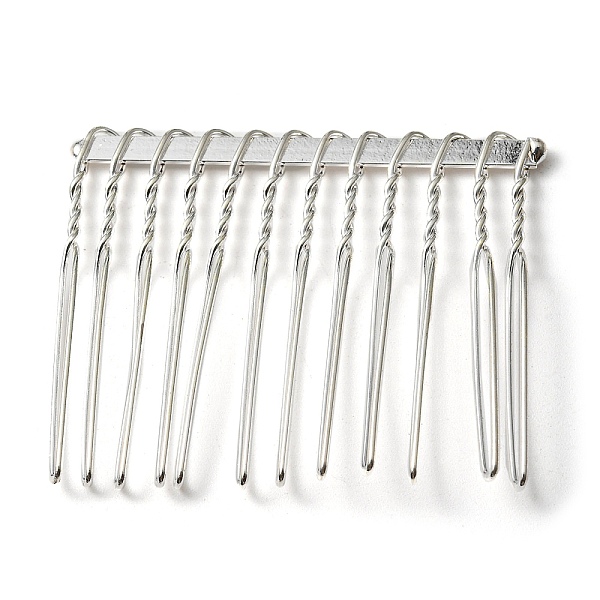 

PandaHall Iron Hair Comb Findings, Silver, 36.5~37x43~46x3.5~5mm Iron