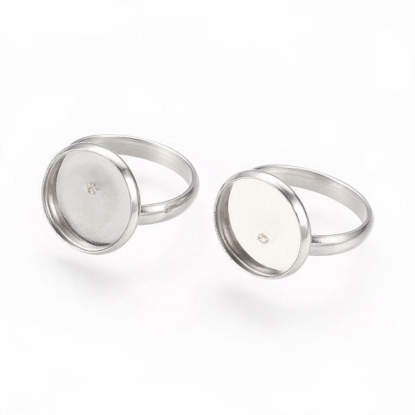 

PandaHall Adjustable 304 Stainless Steel Finger Rings Components, Pad Ring Base Findings, Flat Round, Stainless Steel Color, Tray: 14mm...
