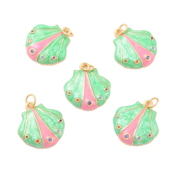 

PandaHall Eco-Friendly Brass Micro Pave Cubic Zirconia with Enamel Pendants, Long-Lasting Plated, Lead Free & Cadmium Free & Nickel Free..., Green