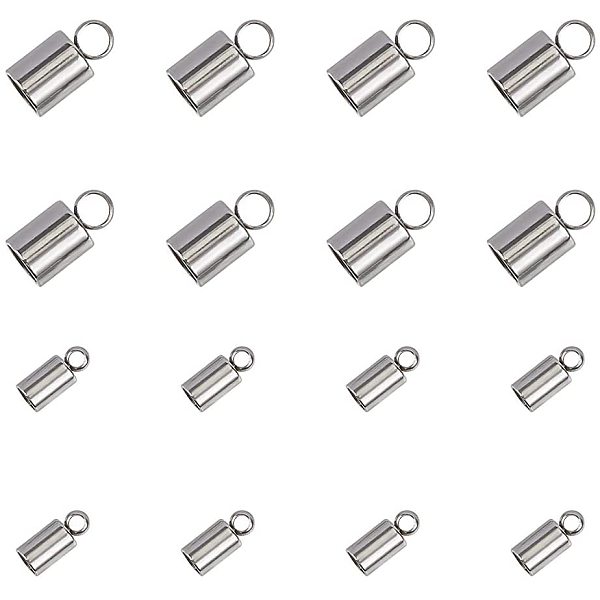

PandaHall UNICRAFTALE 100pcs 2 Sizes 3mm/4mm Barrel Cord Ends 304 Stainless Steel End Caps Leather Cord Ends Terminators End Tip Bead Caps...