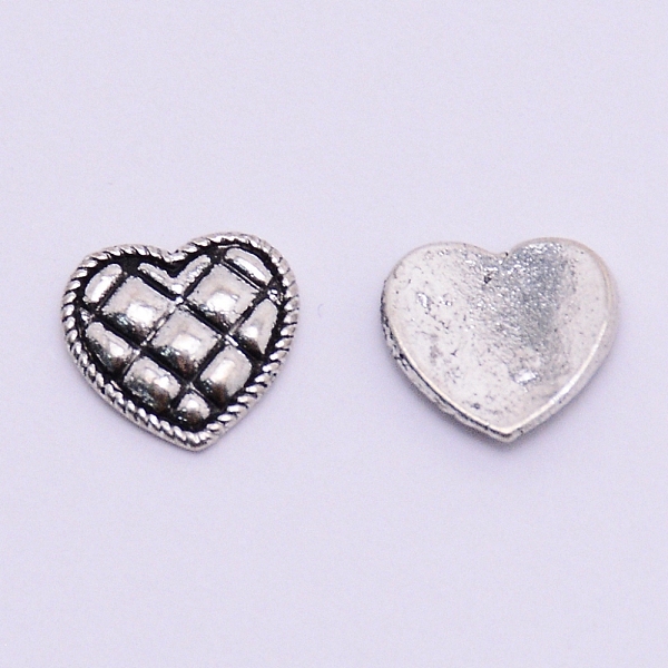 

PandaHall Alloy Cabochons, Nail Art Studs, Nail Art Decoration Accessories for Women, Heart with Grid, Antique Silver, 7x7.5x1.5mm...