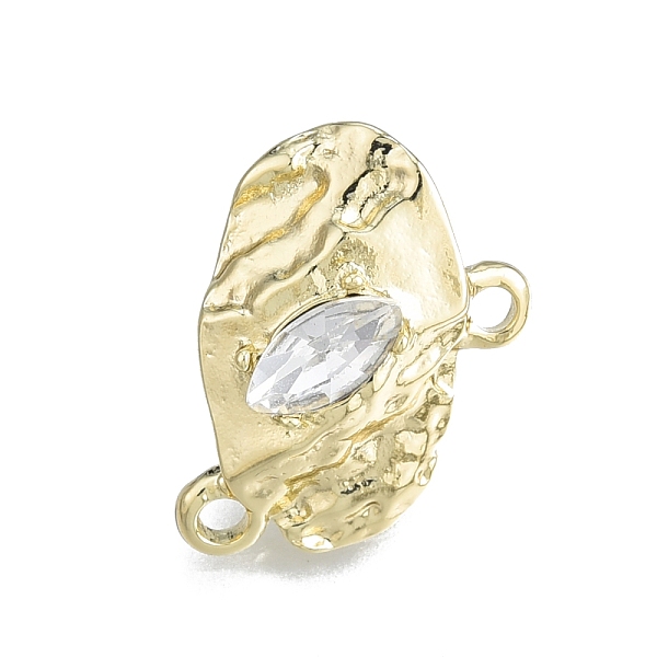 

PandaHall Alloy Stud Earring Findings, with Horizontal Loops & 304 Stainless Steel Pins & Rhinestone, Oval, Light Gold, Cadmium Free &..., Clear