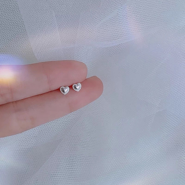 

PandaHall Alloy Earrings for Women, with 925 Sterling Silver Pin, Heart, 10mm Alloy Heart