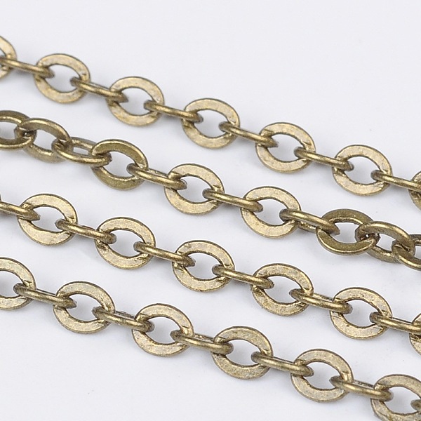 

PandaHall Brass Flat Oval Cable Chains, Unwelded, with Spool, Cadmium Free & Lead Free, Antique Bronze, 3.3x2.6x0.5mm, about 301.83 Feet...