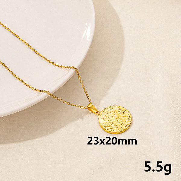 

PandaHall 304 Stainless Steel Round Pendant Necklaces, Cable Chain Necklaces Stainless Steel