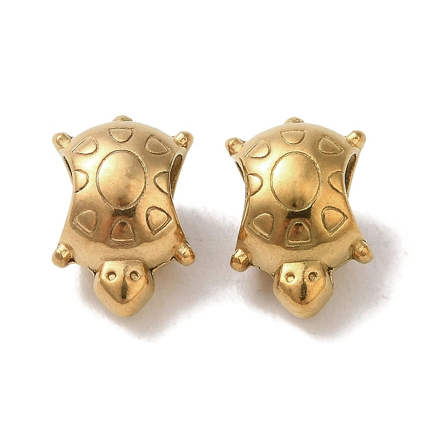 

PandaHall Ion Plating(IP) 304 Stainless Steel European Beads, Large Hole Beads, Tortoise, Golden, 12x8x7.5mm, Hole: 4.5mm 304 Stainless...