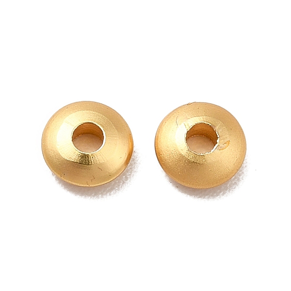 

PandaHall Rack Plating Brass Beads, Donut, Matte Gold Color, 4x1.5mm, Hole: 1.2mm Brass Donut