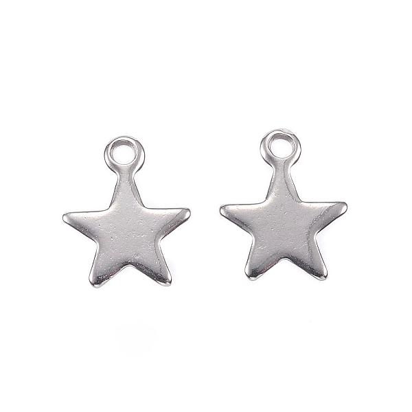 

PandaHall 201 Stainless Steel Charms, Star, Stainless Steel Color, 10x8x0.8mm, Hole: 1mm 201 Stainless Steel Star