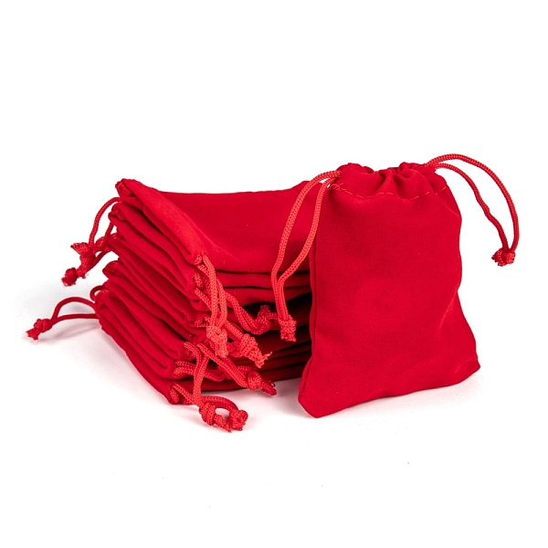 

PandaHall Rectangle Velvet Pouches, Gift Bags, Red, 9x7cm Velvet Red