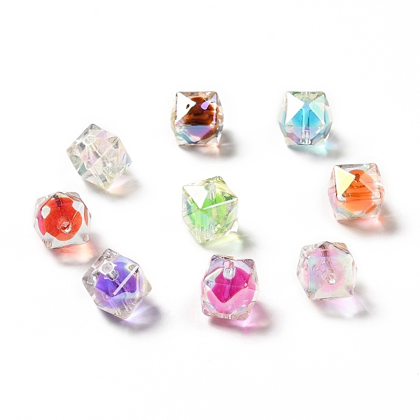 

PandaHall Two Tone UV Plating Rainbow Iridescent Acrylic Beads, Polygon, Mixed Color, 15.5x16x16mm, Hole: 2.7~2.8mm Acrylic Polygon..., Multicolor