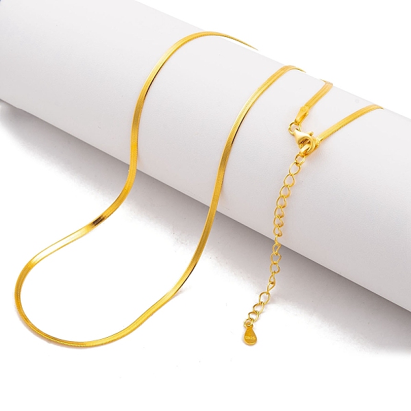 

PandaHall 925 Sterling Silver Snake Chain Necklaces, Golden, 15.47 inch(39.3cm) Sterling Silver