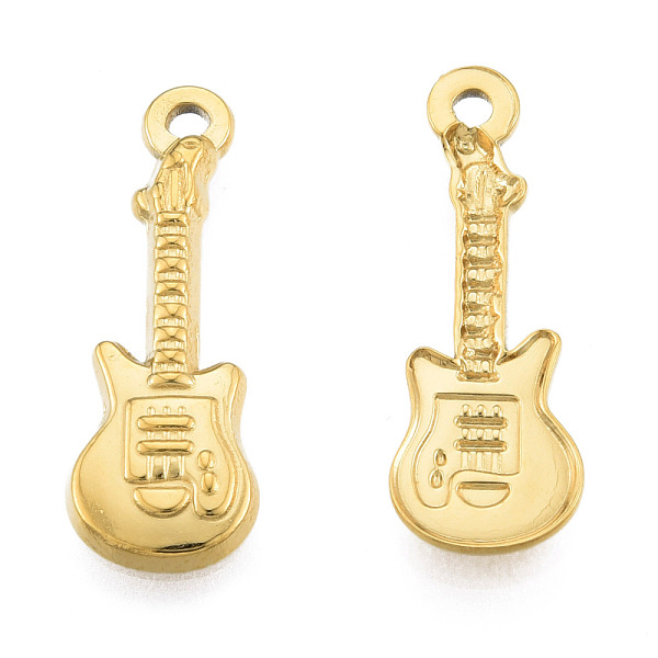 

PandaHall 201 Stainless Steel Pendants, Guitar, Real 18K Gold Plated, 25.5x9x2mm, Hole: 1.6mm 201 Stainless Steel Musical Instruments
